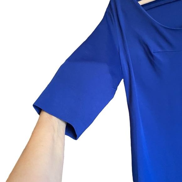 Bailey Royal Blue Fitted Women's Dress-Size XL-
V-Neck-Fitted Pleats Bodice - Picture 2 of 9